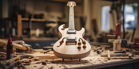 skin colo Hardware Electric Unfinished Guitar Kit for Prs Style generative ai