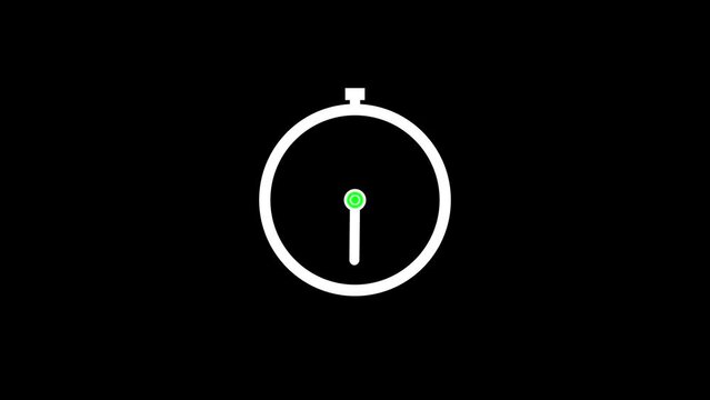 12 hours green clock animation video footage, Counting down clock footage. E_407