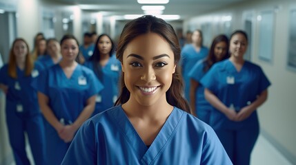 Nursing Student in Hospital Corridor