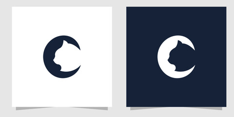 letter c with cat logo design