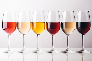 glasses of different types of wine