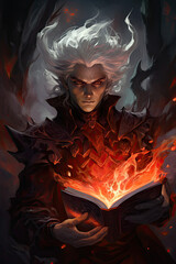 "Enigmatic Brooding Vampire Lord"  , Playing card/RPG illustration