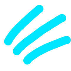 Three thick solid blue strokes