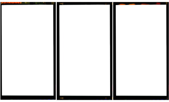 Different retro vertical photo movie film strip with different markings vintage filmstrip on transparent background with minimal light leak, optimised for social media in story format, vertical