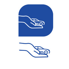 Car service icon, car icon designed in palm
