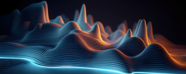 Abstract digital background. Can be used for technological processes, neural networks and AI, digital storages, sound and graphic forms, science, education, etc.