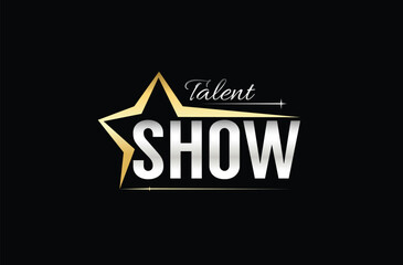 talent show text logo vector