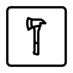 axe emergency safety line icon vector. axe emergency safety sign. isolated contour symbol black illustration