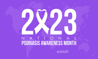 2023 Concept National Psoriasis Awareness Month vector design illustration. psoriasis disease concept for allergy, illness or medical emergency