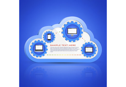 Cloud computing concept on different electronic devices