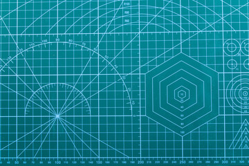 Geometric figures, lines and numbers
