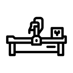 cnc machine manufacturing engineer line icon vector. cnc machine manufacturing engineer sign. isolated contour symbol black illustration