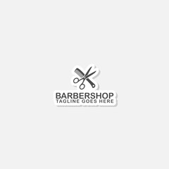 Barbershop logo Template sticker icon