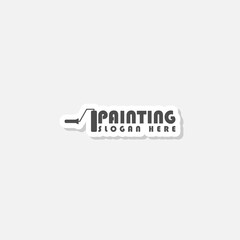 Paint house logo design sticker icon