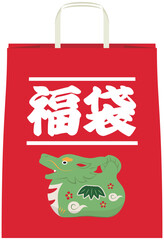 福袋 辰年（正面）年賀イラスト