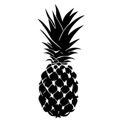 Obraz premium Pineapple silhouette icon isolated. Vector illustration