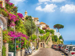 Landscape with Positano town at famous Amalfi Coast, Italy