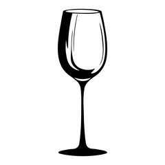 Empty wine glass silhouette icon isolated. Vector illustration
