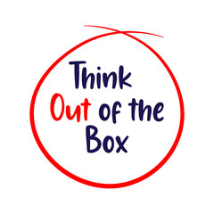 Think out of the box text marked on red 