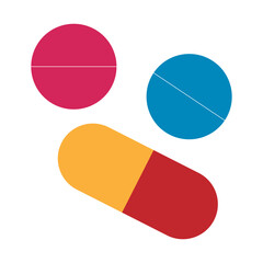 red and blue pills vector 
