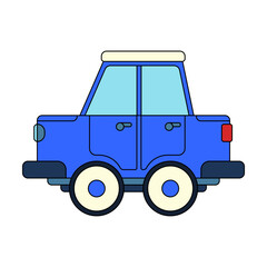 Color vector icon with toys car. Engaging and interactive toys that spark creativity and imagination. Designed for kids. Encourage playtime and ignite the joy of discovery with popular children's toys