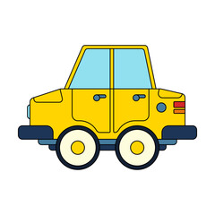 Color vector icon with toys car. Engaging and interactive toys that spark creativity and imagination. Designed for kids. Encourage playtime and ignite the joy of discovery with popular children's toys