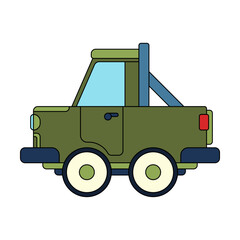 Color vector icon with toys car. Engaging and interactive toys that spark creativity and imagination. Designed for kids. Encourage playtime and ignite the joy of discovery with popular children's toys