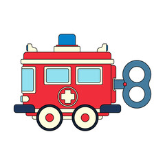 Color vector icon with toys car, truck. Engaging and interactive toys that spark creativity and imagination. Designed for kids. Encourage playtime and ignite the joy of discovery with children's toys.