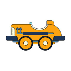 Color vector icon with toys car. Engaging and interactive toys that spark creativity and imagination. Designed for kids. Encourage playtime and ignite the joy of discovery with popular children's toys
