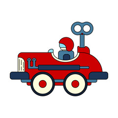 Color vector icon with toys car. Engaging and interactive toys that spark creativity and imagination. Designed for kids. Encourage playtime and ignite the joy of discovery with popular children's toys