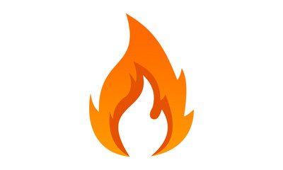 simple fire, hot flame icon vector