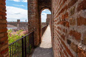 The patrol walkway of the medieval walls of Cittadella