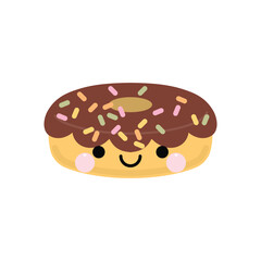 Cute happy smiling donuts cartoon character icon. Vector illustration in kawaii cartoon style.