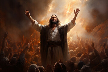 Jesus' resurrection, illustrating His victory over death and the promise of eternal life Generative AI