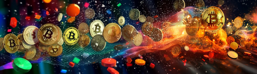 Cryptocurrencies Overview - Explosive Real-Time Bitcoin and Altcoin Trends. generative AI,