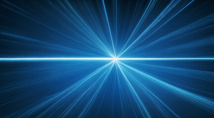 Fototapeta premium Futuristic Blue Light Burst. Abstract blue background with rays and lights. 3D rendering