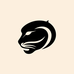 simple black jaguar head wild animal logo vector illustration template design © katsumatakun