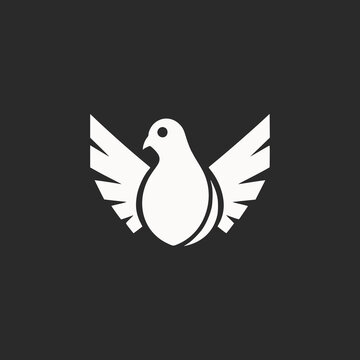 simple pigeon bird aves cute pet animal logo vector illustration template design