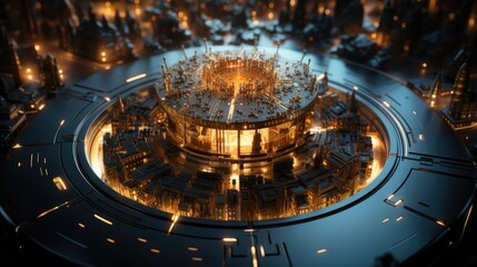 Human brain with circuit board, Ai chipset with human brain on computer circuit board. Artificial intelligence, Data mining, and Deep learning modern computer technology. Ai CPU concept.