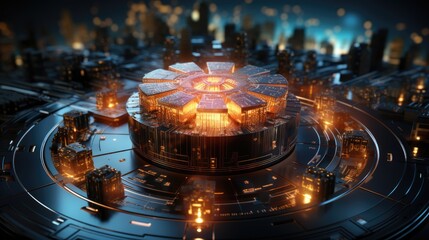 Human brain with circuit board, Ai chipset with human brain on computer circuit board. Artificial intelligence, Data mining, and Deep learning modern computer technology. Ai CPU concept.