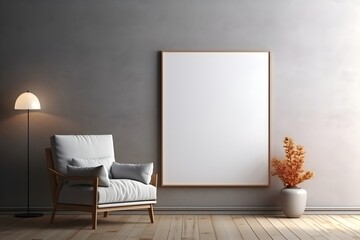 Polished and Refined Gallery Ambiance Frame Mockup, generative, ai