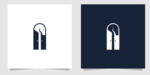 horse with door logo design