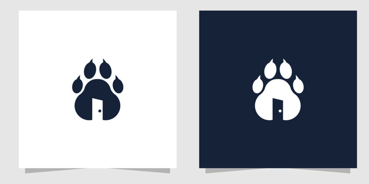 wolf with door logo design