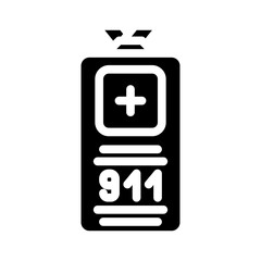 Fototapeta premium emergency signal alert glyph icon vector. emergency signal alert sign. isolated symbol illustration