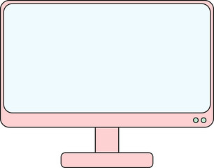 computer monitor blank screen pastel color flat design icon element