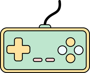 retro game controller pastel color flat design icon element