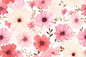 Floral Flower Water Color Seamless Pattern