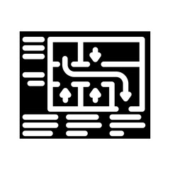 safety plan emergency glyph icon vector. safety plan emergency sign. isolated symbol illustration