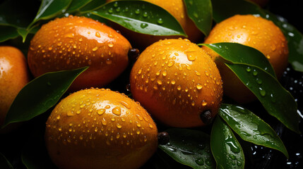 Pears background, adorned with glistening raindrops of water. top down view. shot using a dsIr camera, iso 800. professional color grading, Created with Generative AI Technology.