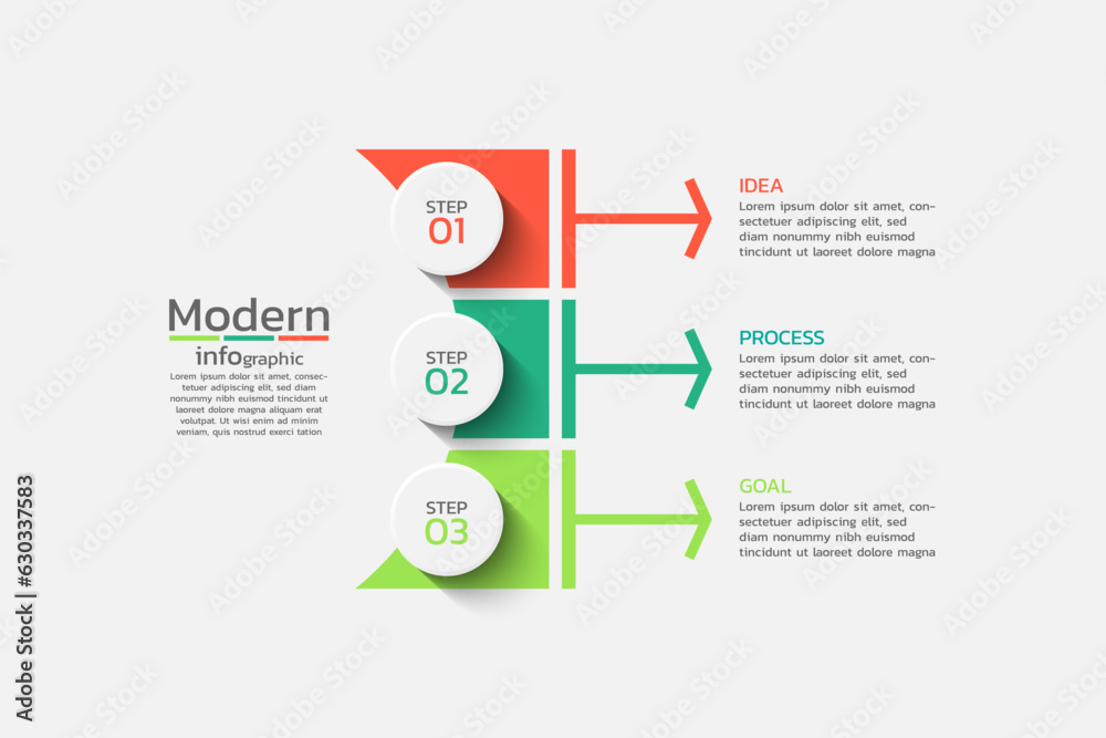 Wall mural Vector infographic template design with 3 steps